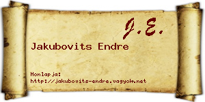 Jakubovits Endre névjegykártya