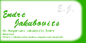 endre jakubovits business card